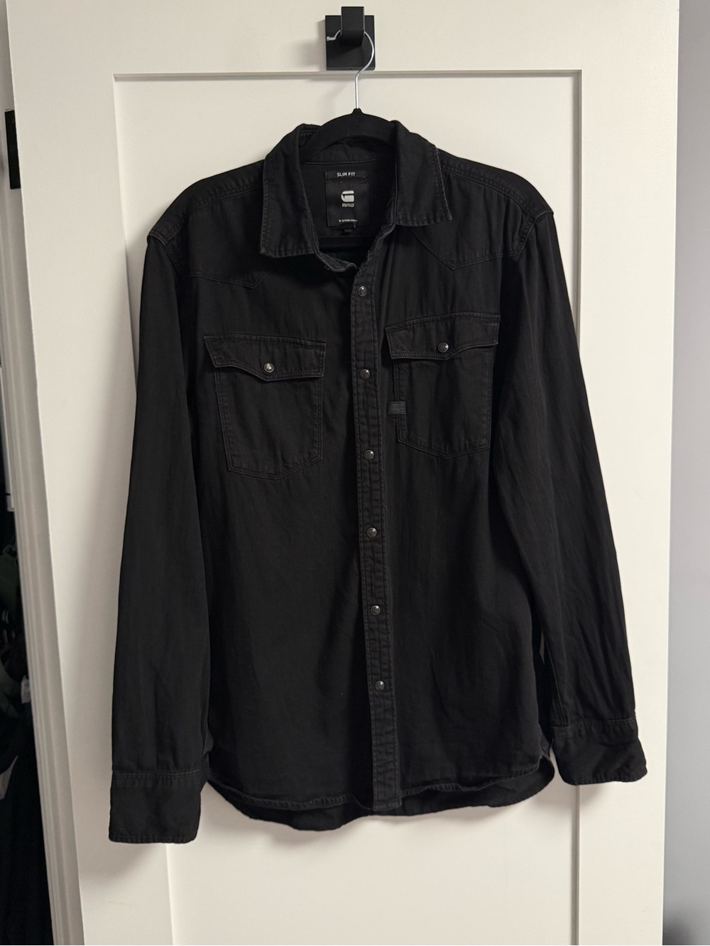 G-Star Raw Men's Black Button-Up Casual Jacket Shirt